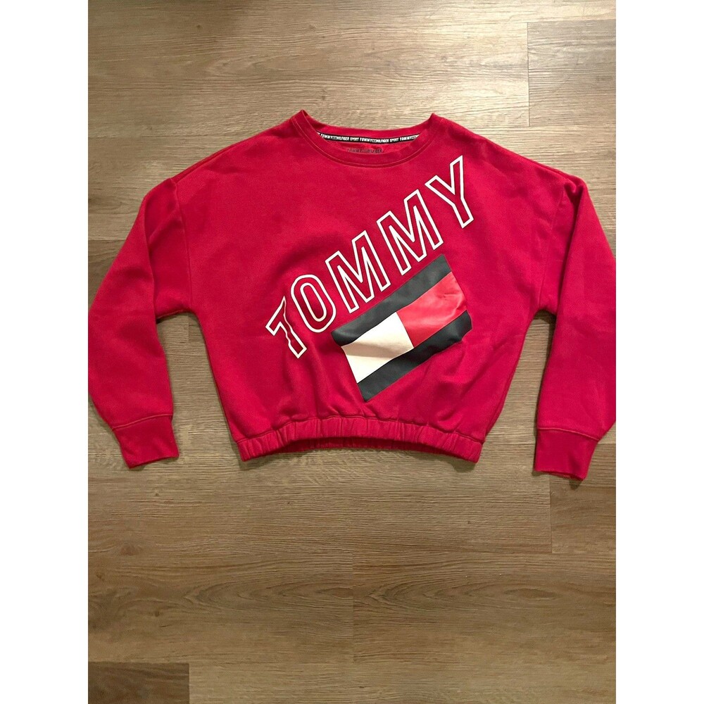 Tommy Hilfiger Sport Red Graphic Print Logo Crewneck Sweatshirt L